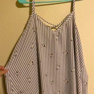 Torrid Grey and White Stork Top